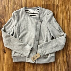 Trina Turk Terry Moto Gray Button-Up Jacket